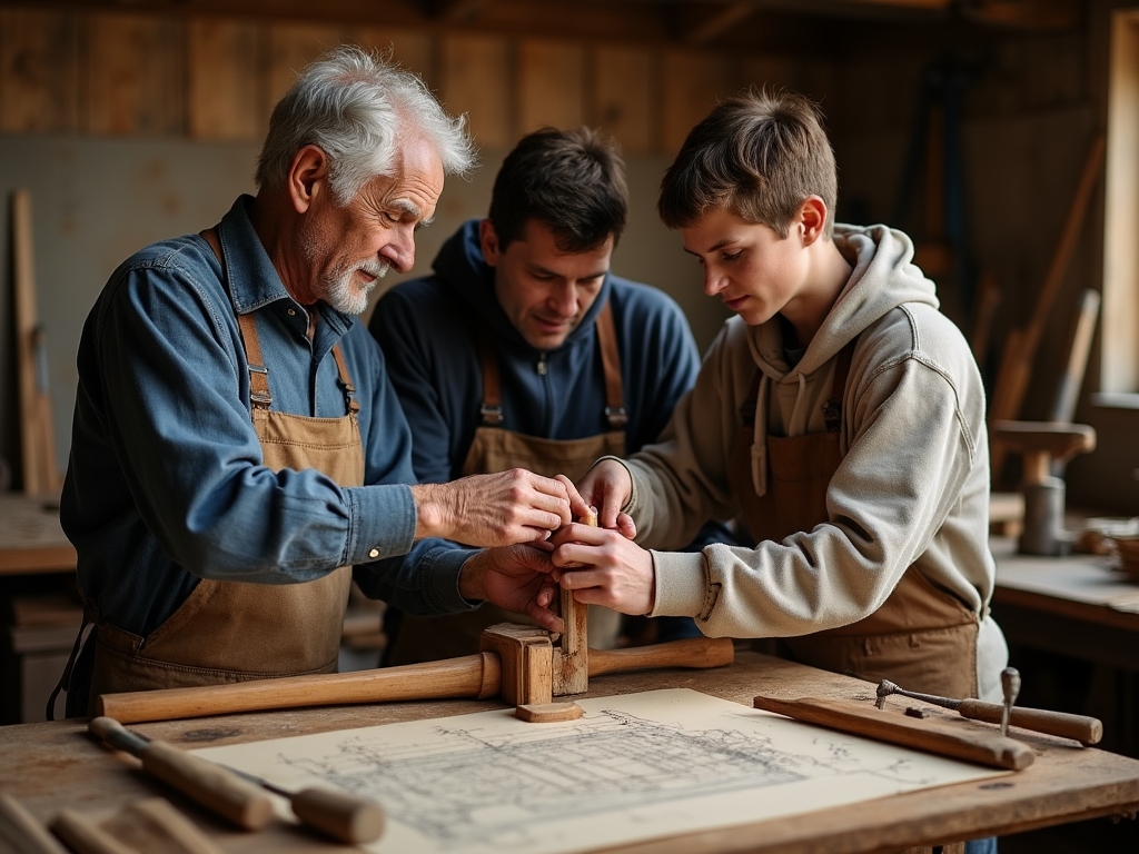 Formation d'apprentis en restauration de meubles anciens